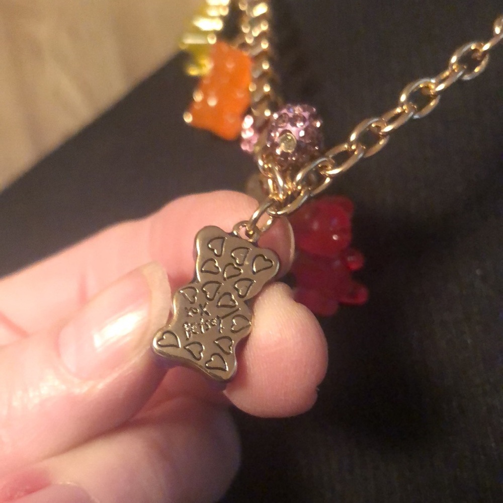 NWT Sparkling ✨ BETSEY JOHNSON Glittery Multicolored GUMMY BEAR Necklace - Picture 6 of 16